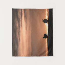 Lofoten Sunset Sheep自然写真 タペストリー