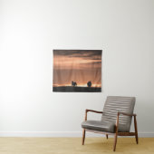 Lofoten Sunset Sheep自然写真 タペストリー (インサイチュ(横))