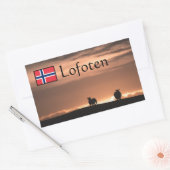 Lofoten Sunset Sheep自然写真 長方形シール (封筒)