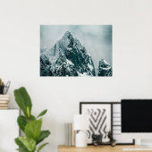 Lofoten Winter Mountainの自然写真 ポスター (ホームオフィス)