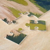 Log Cabin Cottage Mountain Landscape ジグソーパズル (側面)