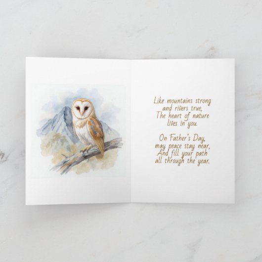 Log Cabin, Stream and Deer, Father's Day カード (内部)