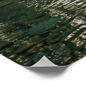 Log Cabin, Stream, Mountains and Deer Nature Art ポスター (角)