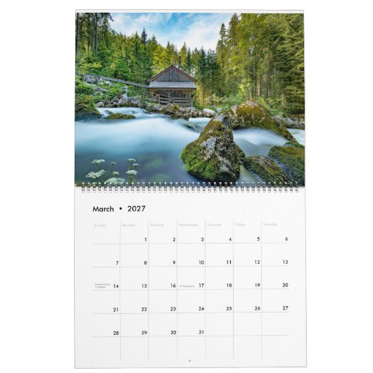 Log Cabin Whispers：リトリートの1年素朴。 カレンダー (3月 2027)