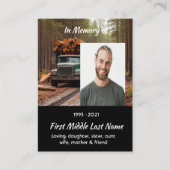 Log Haul Driver Memorial Keepsake  名刺 (正面)