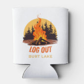 LOG OUT キャンプファイヤー バート湖 ミシガン州 缶クーラー (裏面)