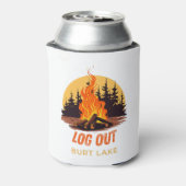 LOG OUT キャンプファイヤー バート湖 ミシガン州 缶クーラー (缶裏面)