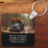 Log Truck Driver Memorial Keepsake キーホルダー (裏面)