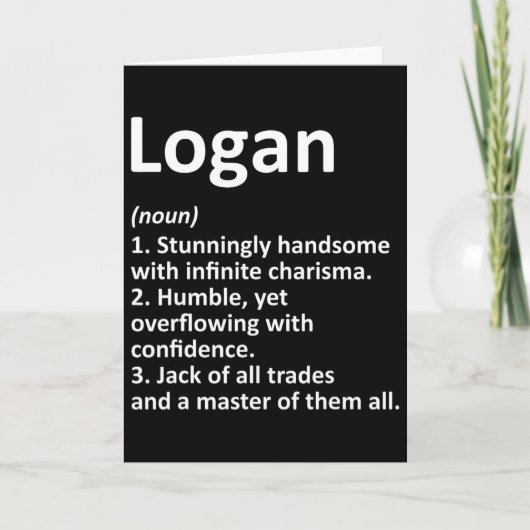 Loganの定義 名前入り 楽しい 誕生日 カード (正面)