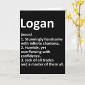 Loganの定義 名前入り 楽しい 誕生日 カード (黄色い花)