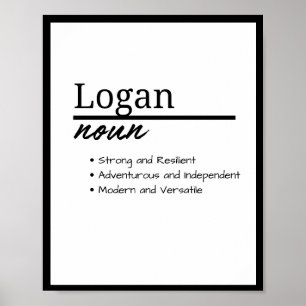 Logan、Boy パーソナライズされた Name Definition ポスター
