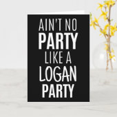 Logan Funny Personalized Name Party Birthday Chris カード (黄色い花)