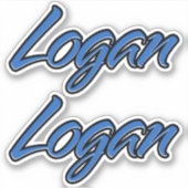 Logan Name blue Aufkleber Sticker Stickerset シール (正面)
