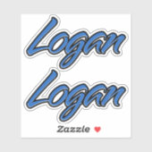 Logan Name blue Aufkleber Sticker Stickerset シール (シート)