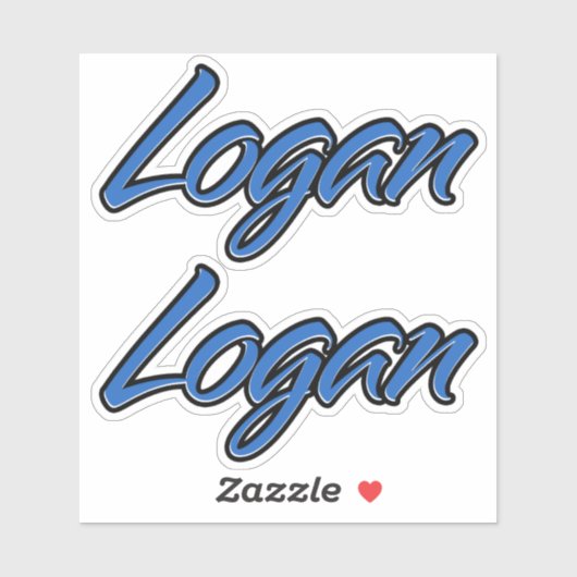 Logan Name blue Aufkleber Sticker Stickerset シール (シート)