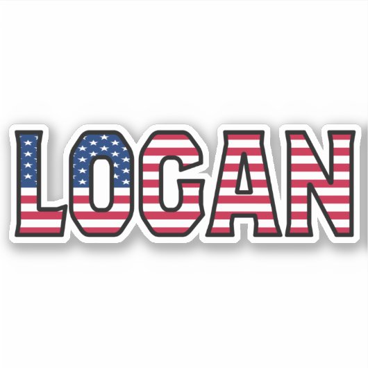 Logan Name Vorname USA Sticker Stickerset シール (正面)