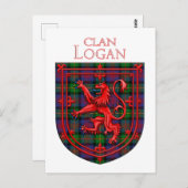 Logan Tartan Scottish Plaid Lion Rampant ポストカード (正面/裏面)