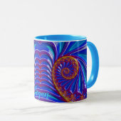 LOGAN to GLOSSY 3D Zany Blue Yellow Fractal to Mug マグカップ (正面右)