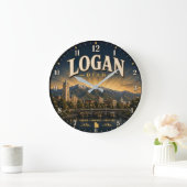 Logan Utah college town ラージ壁時計 (ホーム)