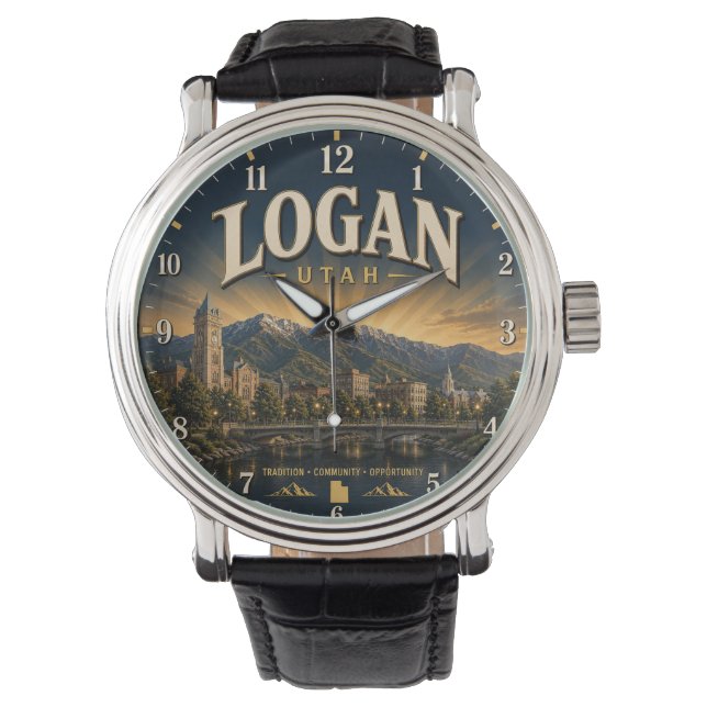Logan Utah college town 腕時計 (正面)