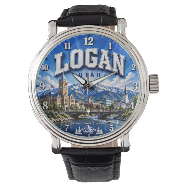 Logan Utah Mountain 腕時計 (正面)