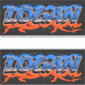 Logan Vorname Name Graffiti Aufkleber Sticker シール (正面)