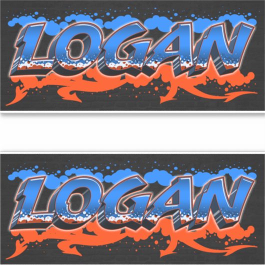 Logan Vorname Name Graffiti Aufkleber Sticker シール (正面)