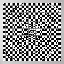 Logarithmic Spiral Checkered Pattern ポスター