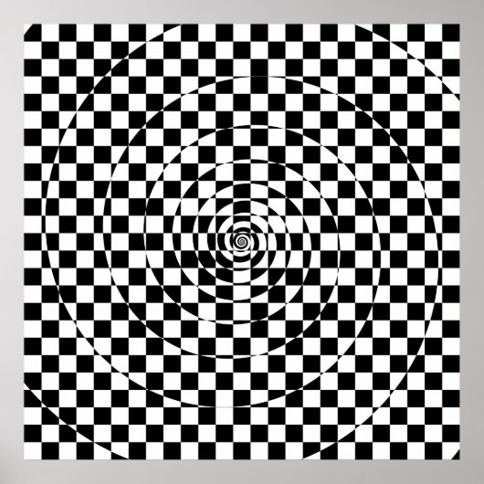 Logarithmic Spiral Checkered Pattern ポスター (正面)