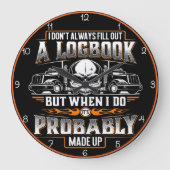 Logbookの構成:トラック運転手のユーモアのある告白 ラージ壁時計 (正面)
