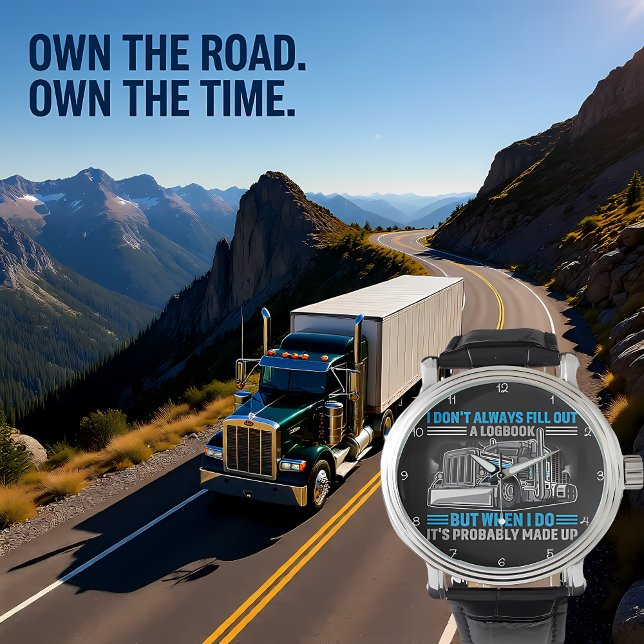 Logbook Made Up Trucker's Humorous Confession Blue 腕時計 (クリエイターアップロード済み)