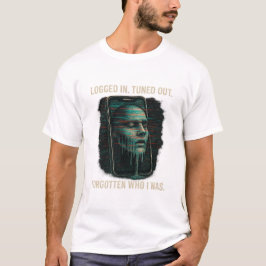 Logged In, Tuned Out – Glitched Identity Tech Art Tシャツ