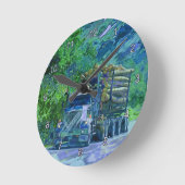 Logging Truck Lumber Haulage Wall Clock ラウンド壁時計 (傾斜)