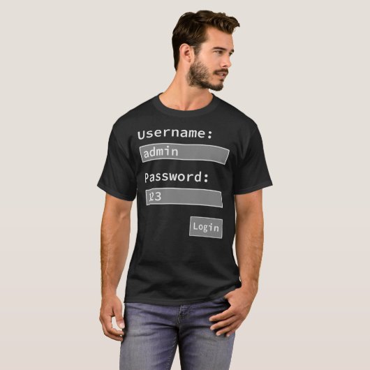 Login Form, Username Admin Password 123, Software Tシャツ (正面フル)
