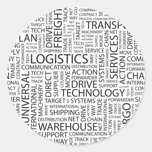 LOGISTICSパターン（単語あり） ラウンドシール (正面)