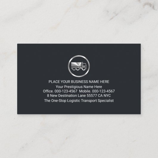 Logistics Transport Route Lines Trucker 名刺 (裏面)