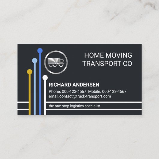 Logistics Transport Route Lines Trucker 名刺 (正面)