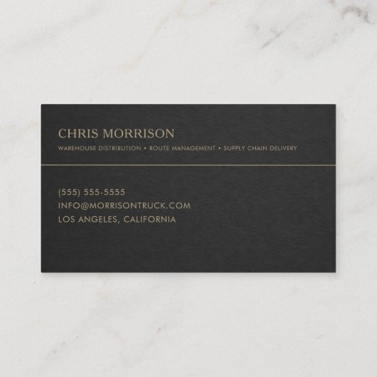 Logistics Transport Truck Services Professional 名刺 (裏面)