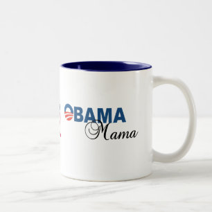 Logoオバマのママのコーヒー・マグ ツートーンマグカップ