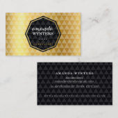 LOGOジオパタモダンーン金ゴールドフォイルのエンブレムオクタゴン 名刺 (正面/裏面)