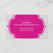 LOGOヘリモダンンボーンパターンピンクバッジグレー 名刺 (裏面)