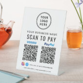 Logo スキャンして支払う Paypal Venmo QRコード 台座サイン (インサイチュ)