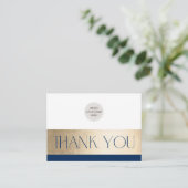 LOGO 企業の感謝していビジネス海軍金ゴールド 名刺 (スタンド正面)