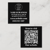 Logo and QR code business card スクエア名刺 (正面/裏面)