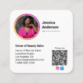 Logo and QR Code Instagram style スクエア名刺 (裏面)