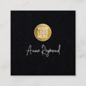 Logo and Script Name Premium Black スクエア名刺 (正面)