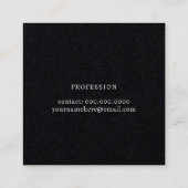 Logo and Script Name Premium Black スクエア名刺 (裏面)