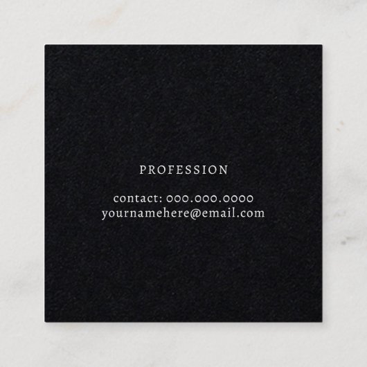 Logo and Script Name Premium Black スクエア名刺 (裏面)