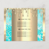 Logo Beauty Makeup Nails Price List Gold Blue チラシ (裏面)