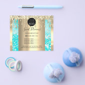 Logo Beauty Makeup Nails Price List Gold Blue チラシ (シングル)